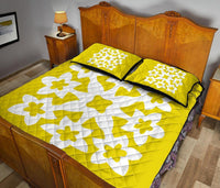 Hawaiian Quilt Bed Set Royal Pattern - Yellow - A1 Style - Polynesian Pride
