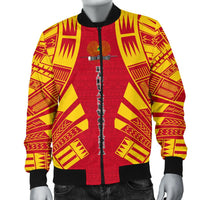Papua New Guinea Men Bomber Jackets - Polynesian Tattoo Flag - Polynesian Pride