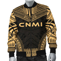 Northern Mariana Islands Polynesian Chief Men's Bomber Jacket - Gold Version - Polynesian Pride