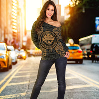 Federated States Of Micronesia Polynesian Shoulder Sweater Map Gold - Polynesian Pride