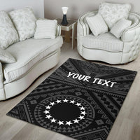 Cook Island Personalised Area Rug - Seal With Polynesian Tattoo Style ( Black) - Polynesian Pride