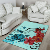 Sea Turtle Hibiscus Area Rug AH - Polynesian Pride