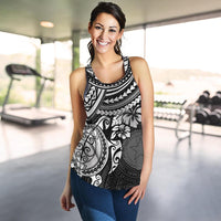 Northern Mariana Islands Polynesian Women's Racerback Tank - White Turtle - Polynesian Pride