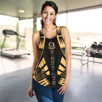 Vanuatu Women Racerback Tank - Polynesian Tattoo Gold - Polynesian Pride