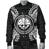 Federated States Of Micronesia Polynesian Men's Bomber Jacket Map Black - Polynesian Pride
