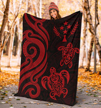 Kosrae Micronesian Premium Blanket - Red Tentacle Turtle - Polynesian Pride