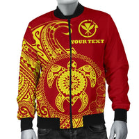 Hawaii Polynesian Personalised Men's Bomber Jacket - Vintage Polynesian Turtle (Red) - Polynesian Pride