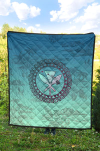 Hawaiian Map Kanaka Vintage Tropical Premium Quilt - Polynesian Pride