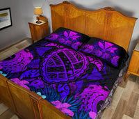 Hawaii Turtle Polynesian Blue Quilt Bed Set - Kuly Style - Polynesian Pride