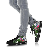 Marshall Islands High Top Shoes White - Turtle Plumeria Banana Leaf Crest - Polynesian Pride
