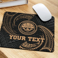 Federated States Of Micronesia Custom Personalised Mouse Pad - Gold Tribal Wave - Polynesian Pride