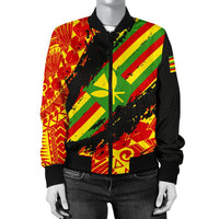 Kanaka Flag Polynesian Women's Bomber Jacket - Nora Style - Polynesian Pride