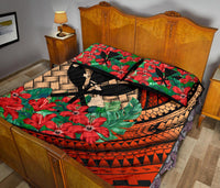 Kanaka Maoli (Hawaiian) - Quilt Bed Set Lauhala Polynesian Hibiscus Red - Polynesian Pride