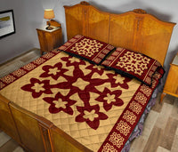 Hawaiian Quilt Pattern Plumeria Nice Quilt Bed Set - Polynesian Pride