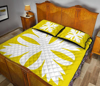 Hawaiian Royal Pattern Quilt Bed Set - Yellow - C3 Style - Polynesian Pride