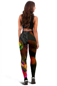 Federated States of Micronesia Polynesian Personalised Leggings - Hibiscus and Banana Leaves - Polynesian Pride