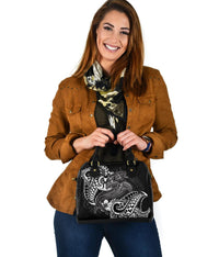 Vanuatu Polynesian Shoulder Handbag - White Shark Polynesian Tattoo - Polynesian Pride