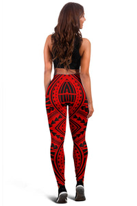 Polynesian Tradition Red Hawaii Women's Leggings AH - Polynesian Pride