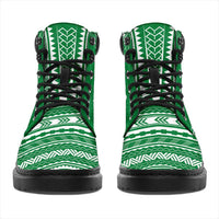 Norfolk Island Leather Boots - Polynesian Flag Chief Version - Polynesian Pride