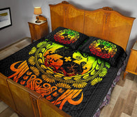 Tonga Polynesian Quilt Bed Set - Tattoo Pattern With Seal Reggae - Polynesian Pride