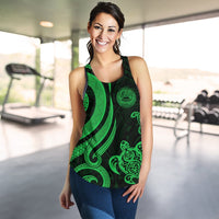 American Samoa Women's Racerback Tank - Green Tentacle Turtle - Polynesian Pride
