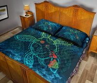 Turtle Quilt Bed Set - Hawaii Map - Polynesian Pride