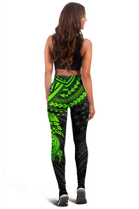 Cook Islands Polynesian Women's Leggings - Green Turtle - Polynesian Pride