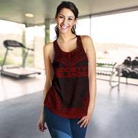 Society Islands Women's Racerback Tank - Polynesian Chief Red Version - Polynesian Pride