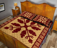 Hawaiian Quilt Pattern Flower Sweat Quilt Bed Set - Polynesian Pride