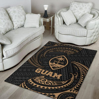 Guam Polynesian Area Rug - Gold Tribal Wave - Polynesian Pride
