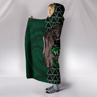 Kakau Blue Hawaii Warrior Football Hooded Blanket - Polynesian Pride