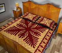 Hawaiian Quilt Pattern Sago Palm Quilt Bed Set - Polynesian Pride