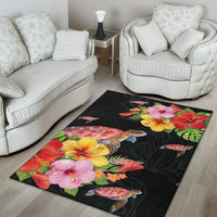 Hibiscus Plumeria Turtle Area Rug AH - Polynesian Pride