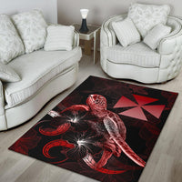 Wallis and Futuna Polynesian Area Rugs - Turtle With Blooming Hibiscus Red - Polynesian Pride