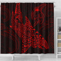 Shark Polynesian Shower Curtain - Polynesian Tattoo Red - Polynesian Pride