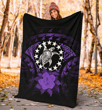 Cook Islands Premium Blanket - Purple Hibiscus - Polynesian Pride