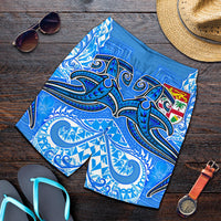 Fiji Men's Shorts - Blue Shark Polynesian Tattoo Blue - Polynesian Pride