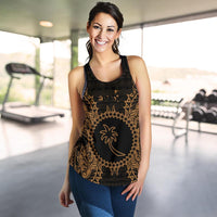 Chuuk Polynesian Women Tank Top Map Gold - Polynesian Pride
