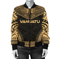 Vanuatu Polynesian Chief Women'S Bomber Jacket - Gold Version - Polynesian Pride