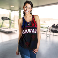 Hawaiian Kanaka Women's Racerback Tank Flag Nation Black Demodern AH - Polynesian Pride