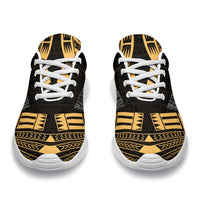 Wallis And Futuna Sport Sneakers - Polynesian Tattoo Gold - Polynesian Pride