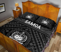 Samoa Quilt Bed Set - Samoa Seal In Polynesian Tattoo Style - Polynesian Pride
