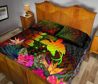 Papua New Guinea Polynesian Quilt Bed Set - Hibiscus and Banana Leaves - Polynesian Pride