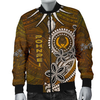 Pohnpei Men's Bomber Jacket - Polynesian Boar Tusk - Polynesian Pride