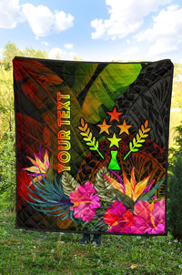 Kosrae Polynesian Personalised Premium Quilt - Hibiscus and Banana Leaves - Polynesian Pride