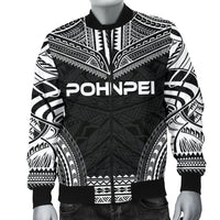Pohnpei Polynesian Chief Men's Bomber Jacket - Black Version - Polynesian Pride