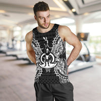 Vanuatu Polynesian Men Tank Top Map Black - Polynesian Pride