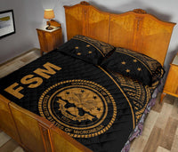 Federated States of Micronesia Quilt Bed Set - Federated States of Micronesia Seal Curve Version - Polynesian Pride
