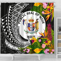 Niue Shower Curtains - Seal Spiral Polynesian Patterns - Polynesian Pride