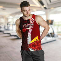 Tokelau Polynesian Men's Tank Top - Coat Of Arm With Hibiscus - Polynesian Pride